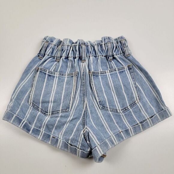 Pacsun High Rise Mommy Shorts Button up  size Small Pin Stripe - Picture 2 of 8